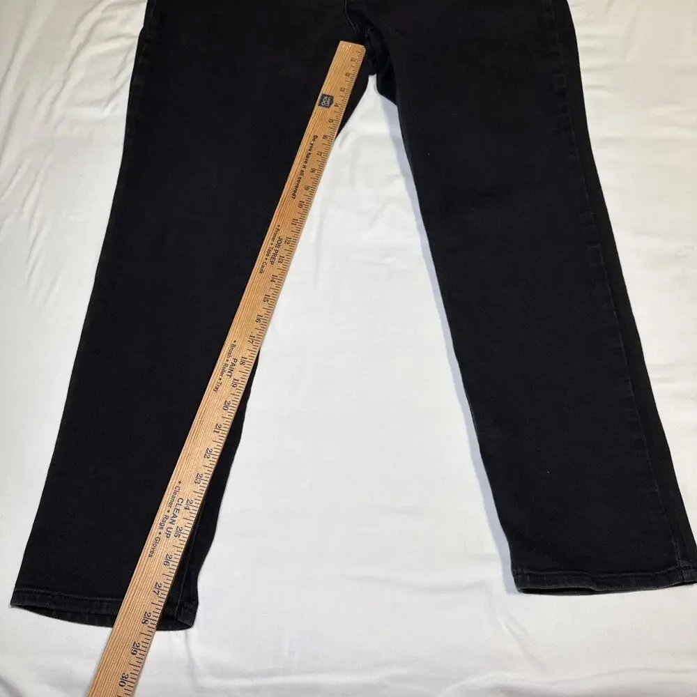 Old Navy Womens 18 Jeans Black Denim High Rise Wow Straight Comfort Stretch EUC - Picture 7 of 11